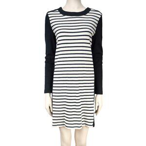 PETIT BATEAU Cotton Navy Black Striped Nautical Jumper Mini Midi Coastal Dress S